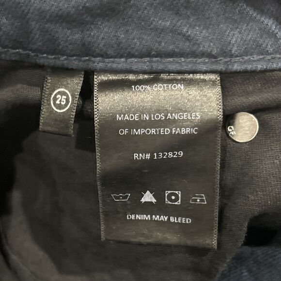 GRLFRND Jeans Women 25 The Karolina High Rise Straight Crop Button Fly Navy Blue - Picture 6 of 9